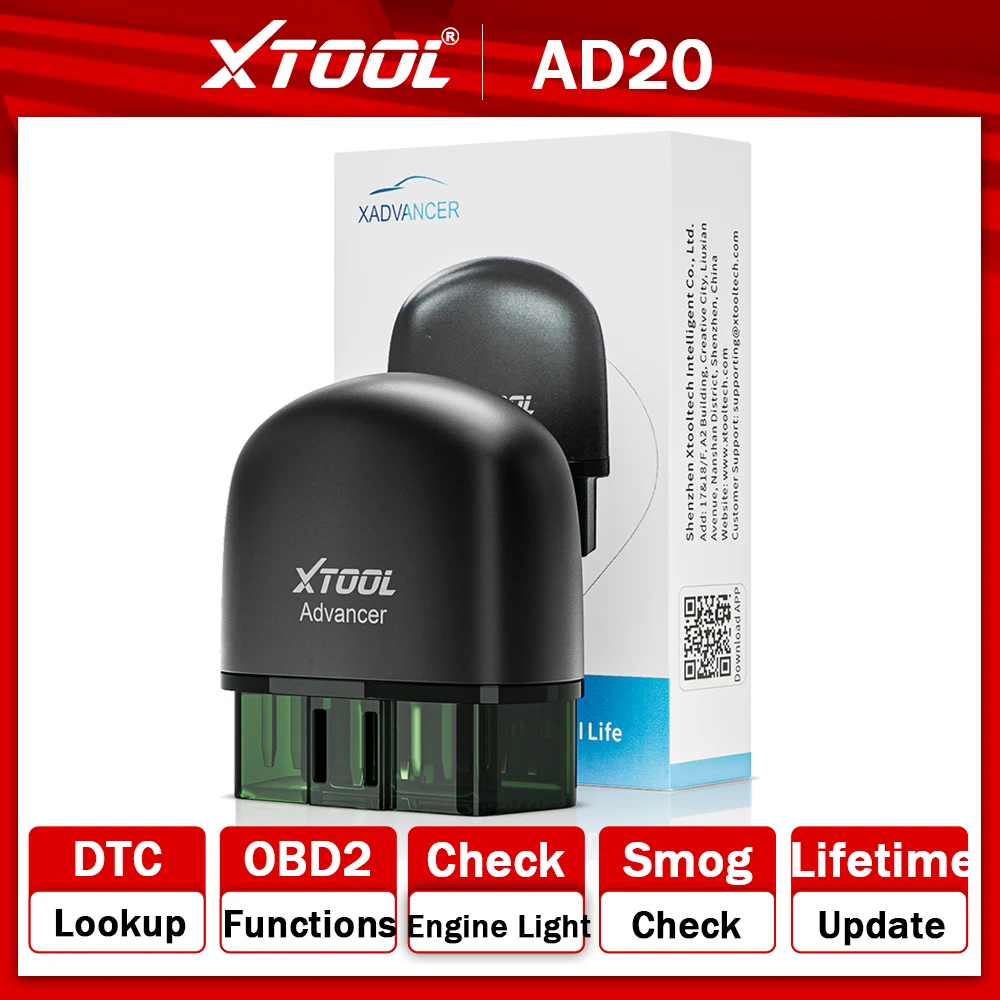 XTOOL Advancer AD20 Auto-OBD2-Scanner, Codeleser, Diagnosetool für iPhone und Android, Check Engine Light Smog Check Full OBD2 Image
