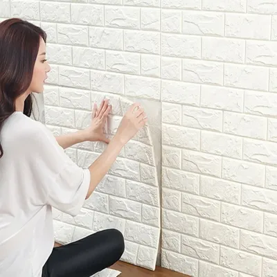 10 Stücke 3D Schaum Wandaufkleber Retro Tapete Decke Selbstklebende Tapete Hintergrund Wand Dekoration Image