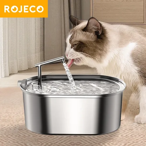 Rojeco Edelstahl Katze Wasser brunnen automatische Katze Trinker Trinkbrunnen für Katzen Hunde