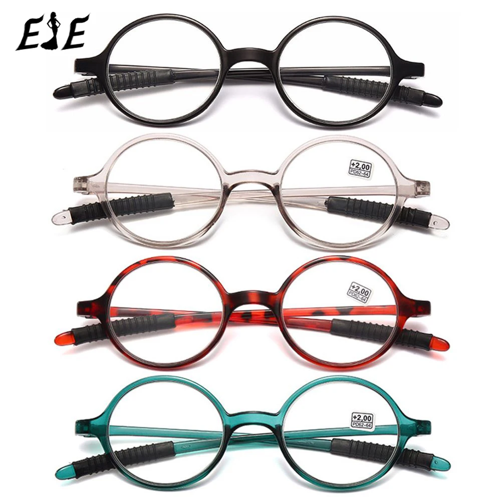 Retro Runde Lesebrille Frauen Männer Mode Klare Linse Presbyopie Brillen Ultraleicht Vergrößerungs Brillen gafas + 1,0 + 4,0 Image