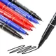 3 Teile/satz Dual Tip 0.5/1 0mm Nib Marker Wasserdicht Schwarz Blau Rot Fettige Manga Art Marker