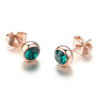 DFE270M Klassische Zirkonia Rose Gold Farbe Stud Ohrringe Für Frauen Einfache frauen Earing Zubehör