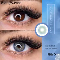 Bio-essenz 1 Paar Farbige Kontaktlinsen für Augen Blue Eye Linsen Grün Kontaktlinsen Grau Lense Big