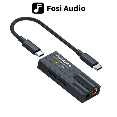 Fosi Audio DS1 DSD512 HiFi USB DAC Dongle Kopfhörerverstärker Verstärker Mini Audio Decoder Unterstützung 32bit/768kHz mit 4,4MM symmetrisch Image