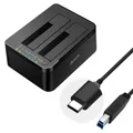 ALXUM Dual-bay Hard Drive Docking Station für 2.5/3 5 Zoll HDD SSD SATA zu USB C 3 0 HDD Docking