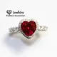 CC Hochzeit Ringe Für Frauen Silber Farbe Engagement Ring Rot Herz Zirkonia Elegante Luxus Bijoux