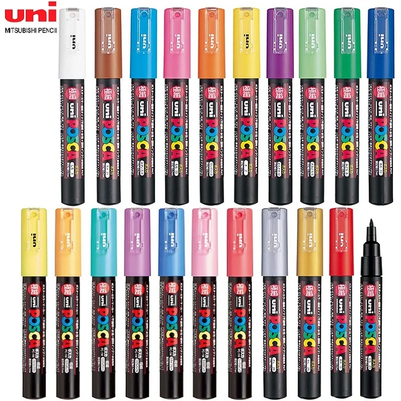 1pcs uni posca colores acryl marker stift PC-1M plumones rotul adores pop poster stift/graffiti werbung schule kunst liefert