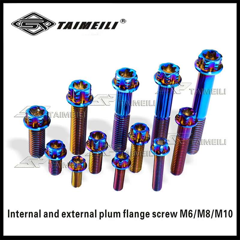 TAIMEILI Titanschraube, Torx-Flanschschraube M6M8M10x15/2025/3035/40/55/60/70 mm Schraube Gewindesteigung 1,25/1,5 Motorradbremsen Image