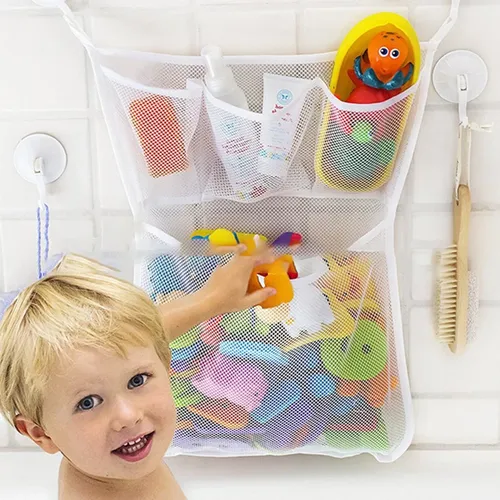 Baby Bad Spielzeug Mesh Tasche Bad Badewanne Puppe Veranstalter Absaugung Bad Spielzeug Zeug Netz