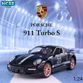 1:24 Porsche 911 Turbo S Sport auto Simulation Diecast Metall Legierung Modell auto Sound Licht