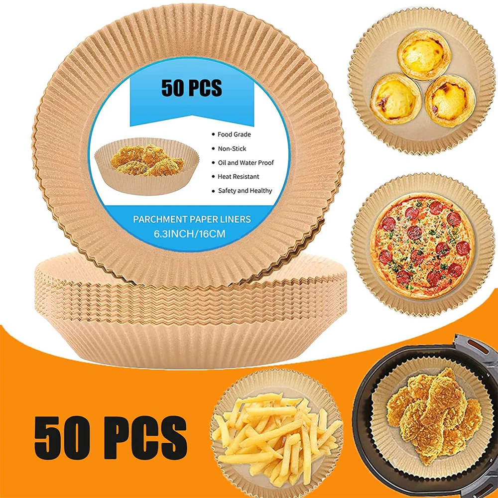 Lmetjma 50pcs Luft fritte use Einweg papier Liner Antihaft-Luft fritte use Pergament papier Back mikrowelle Back papier jt452 Image