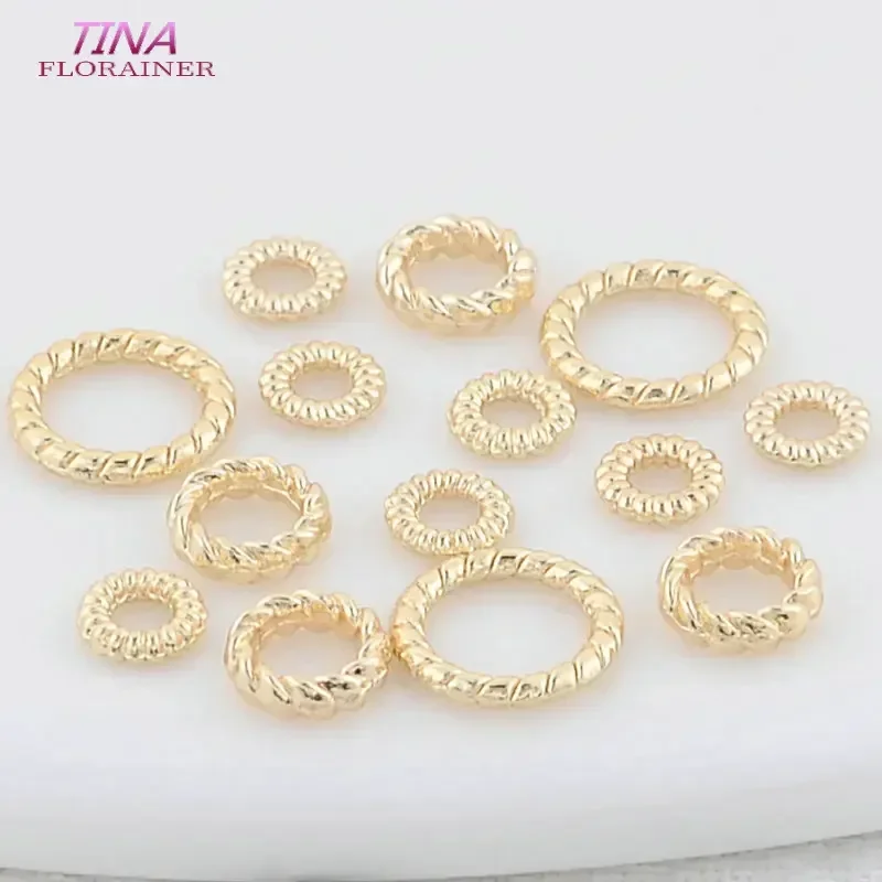 4MM 6MM 8MM 14K Gold Farbe Überzogene Messing Geschlossene Ringe Runde Kreis Charms Anhänger Hohe Qualität schmuck Erkenntnisse Zubehör Image