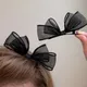 2022 schwarz Spitze Doppel-schicht Mesh Bogen Haarnadel für Frauen Mädchen Mode Korea Süße Student