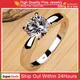 Klassische Luxus 18K Weiß Gold Farbe Ring Solitaire 2CT Zirkonia Diamant Hochzeit Band Mode Zubehör