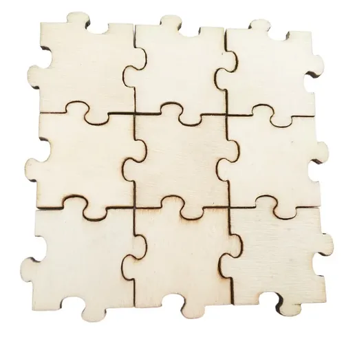 25 stücke Rohlinge Platz Holz Puzzles Holz Stück doppelseitige Holz Verzierung DIY für Karte Der