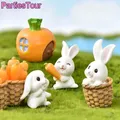 Cartoon Kaninchen Spielzeug Kuchen Topper Weichen Keramik Tiere Mini Bunny Figuren Kuchen Dekoration