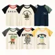 2024 Kinder T-Shirts Kleidung für Jungen Baumwolle Bär Krokodil Raumfahrer Cartoon Kinder Mädchen