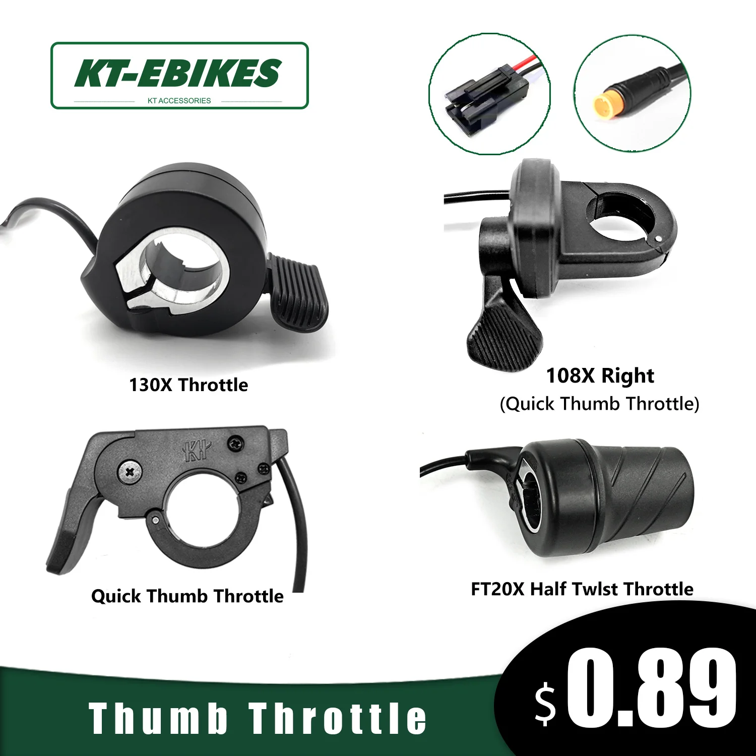 Elektrische Motorrad E-bike Daumen Finger Gas Trigger Drossel 130X 108X Rechts Links Daumen Drossel Für Elektrische Fahrrad roller Image