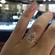 Rose Gold Ring Birne Form Kunst Deco Antique Verlobungs Birthstone Ringe für Frauen Versprechen