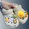 10-teiliges Set, niedliche große und kleine gelbe Ente, Schuhe, Charm, Schuhdekoration, Sandalen,