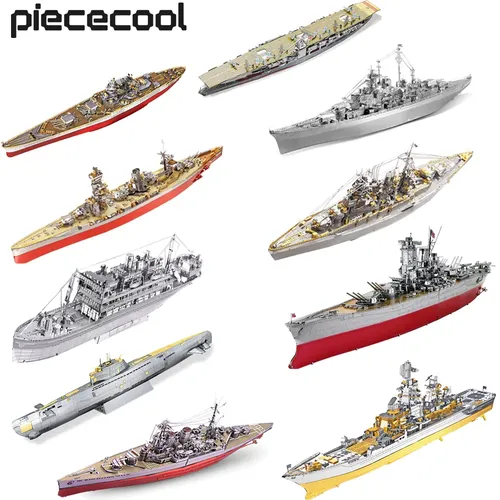 Piececool Puzzle 3D Metall Schlacht Modell Kits HMS Haube Richelieu Schiff Modell Puzzle Spielzeug