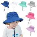 XS M L Sommer Baby Sonnenhut UV Schutz Kinder Eimer Hut Für Mädchen Jungen Outdoor Panama Strand