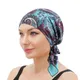Pre-gebunden Frauen Turban Satin 2022 Neue Paisley Muster Muslim Stirnband Weiche Flexib Haar Schal