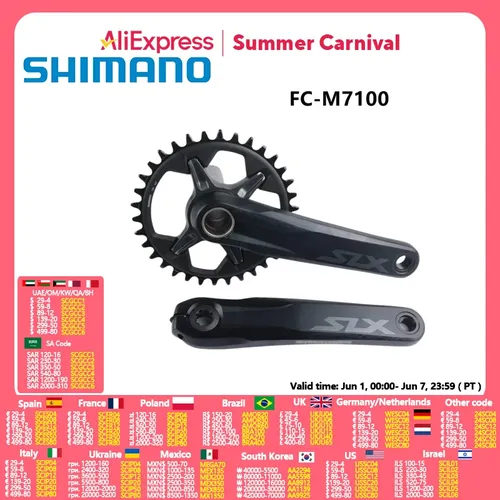 SHIMANO SLX M7100 M7120 Kurbelgarnitur 12S MTB Bike 170mm 175mm Kettenblatt M8100 30T 32T 34T 36-26T