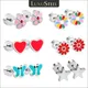 LUXUSTEEL Rosa Blume Stud Ohrringe Für Frauen Mädchen Kinder Edelstahl Runde Ball Kristall Ohrring