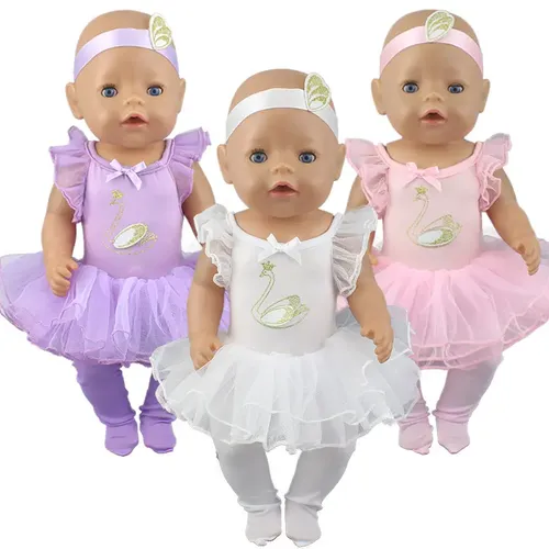 2023 schönen Ballett Tanzrock für 43cm Baby puppe 17 Zoll geborene Babys Junge Puppe Kleid Kleidung
