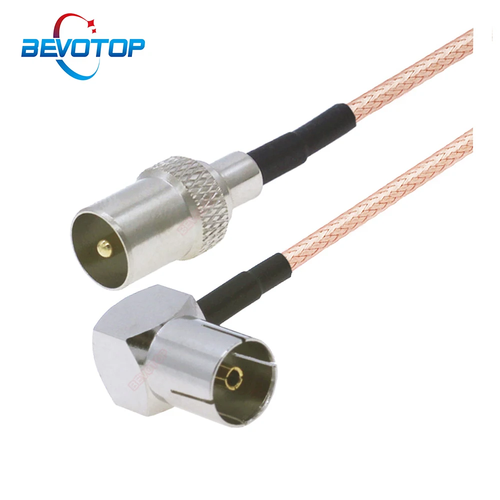 75 Ohm RG179 Kabel-TV-Stecker auf TV-Buchse 90 ° Rechtwinkliger Stecker 75 Ω RG-179 Pigtail TV Antennenkabel Jumper TV Antenne RF Koaxialkabel