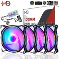 Wovibo 120mm Fan ARGB RGB Kühlung Ventilador 6PIN Regenbogen Computer Fall Chassis Fans 12V Stille