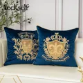 Aeckself Luxus Europäischen Stickerei Samt Kissen Abdeckung Wohnkultur Navy Blau Gold Beige Schwarz