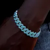Hip Hop Blau Kristall Kubanischen Gliederketten Armband Für Männer Frauen Iced Out Gepflasterte Farbe Strass Kubanischen Armband Rapper Schmuck Geschenk