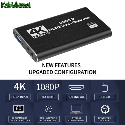 4K USB 3,0 2,0 Video Capture Karte Spiel Live-Streaming HDMI-kompatibel VHS Bord Grabber für PS4 Image