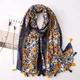 2022 spanien Mode Daisy Blumen Quaste Viskose Schal Schal Dame Druck Weiche Pashmina Stola Wrap