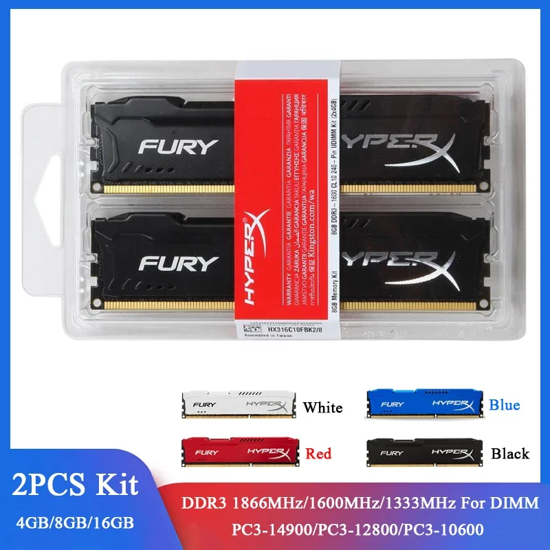 Memoria RAM DDR3 8 GB 16 GB 2 x 4 GB (2 x 8 GB) Kit 1866 MHz 1600 MHz 1333 MHz Desktop-RAM PC3-12800 14900 1,5 V DIMM 240Pin DDR3 PC-Speicher Image