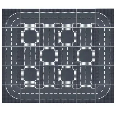 City Road Street Grundplatte Gerade Crossroad Curve T-Junction Bausteine Grundplatte 32*32 Image