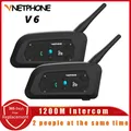 Vnetphone V6 Motorrad Bluetooth Helm Intercom-Headset 1200M für Motorrad 6 Fahrer BT Drahtlose