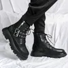 NEUE Luxus Marke Schwarz männer Chelsea Stiefel Gothic Biker Stiefel männer Casual Leder Outdoor
