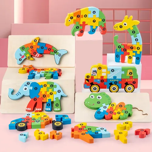 Montessori Holz Kleinkind Puzzles für Kinder Montessori Spielzeug für Kleinkinder 2 3 4 5 Jahre alt