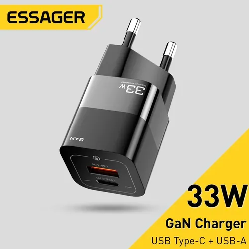 Essager 33W GaN USB Ladegerät Schnell Ladegerät PD QC 3 0 USB C Ladegerät Schnell Ladegerät Für