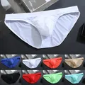 Männer Eis Seide Slip Nahtlose Sexy Transparent Unterwäsche Männer U Konvexen Beutel Unterwäsche