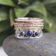 Lapislazuli Ringe dreifarbige Ring Meditations band Boho Angst Ring Spinn bänder Silber Farbe Ring