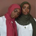 Muslimischen Mode Frauen Crinkle Hijab Schal Weiche Feste Kopf Schals Multi funktion crinkle schal