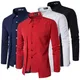 Mens Casual Büro Shirts Slim Fit Revers Kleid Shirts Langarm Party Shirts Taste Shirts