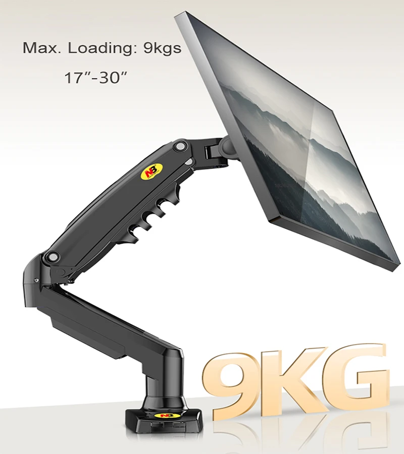 NB A5 F80 Desktop Gasfeder 17-30 Zoll LCD LED Monitorhalterung Montagearm Vollbeweglicher Bildschirmständer Belastbar bis 2-9 kg Image