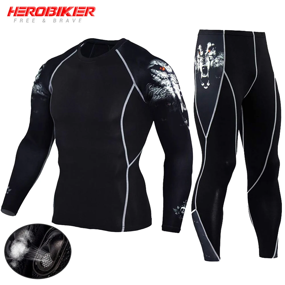Compression Sportswear Anzug Männer Fitness Kleidung Gym Sport Set Strumpfhosen Training Kleidung Schnell trocknend Läuft Rashguard Trainingsanzug Image