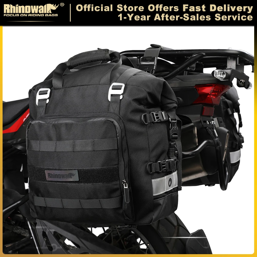 Rhinowalk Motorrad Tasche 20L-30L Universal Side Sattel Tasche Mit Abnehmbare 100% Wasserdichte Innere Tasche Outdoor Motorrad Gepäck Image