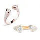 CZ Öffnen Einstellen Finger Ring Für Frauen Mädchen Rose Gold Farbe Micro Pflastern Weiß Tear Drop